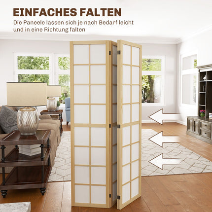 Faltbarer Raumteiler Sichtschutz, Natur - 160x170 cm