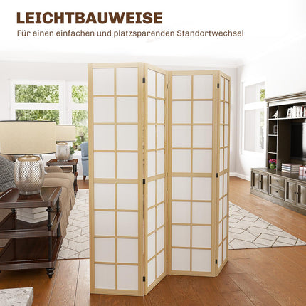 Faltbarer Raumteiler Sichtschutz, Natur - 160x170 cm