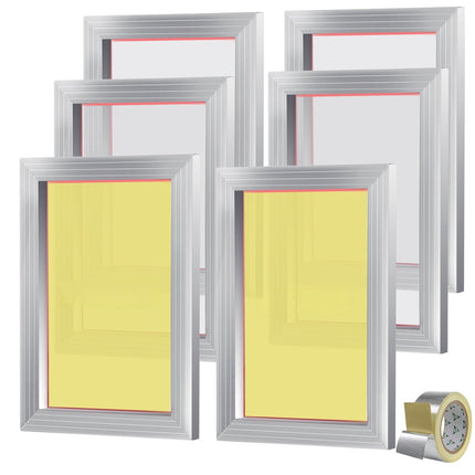 Screen Printing Frames, 10x14 in, 156 Mesh, 6 Pack