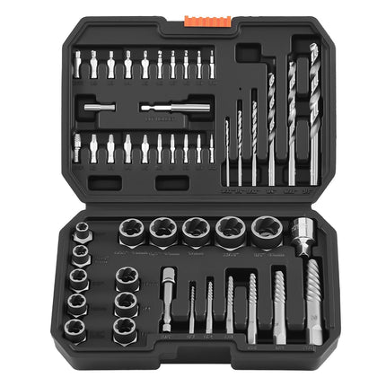 Screw Extractor Set, 49-Piece with Drill Bits and Case