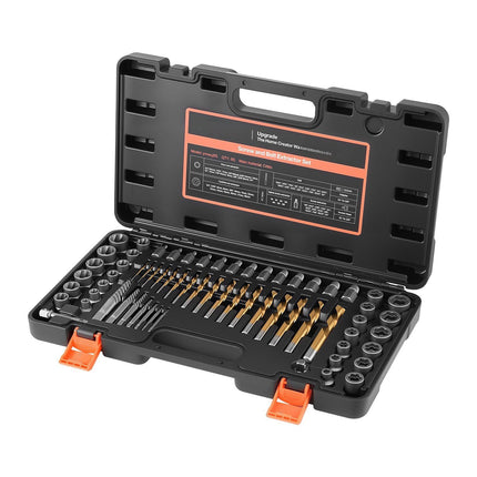 Screw Extractor Set, 65-Piece with Drill Bits and Case