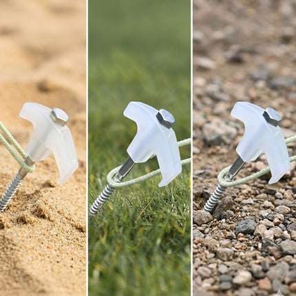 Piquets de tente à visser avec adaptateur pour perceuse, 20 pièces dans un étui