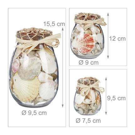 Lot de 3 pots à coquillages