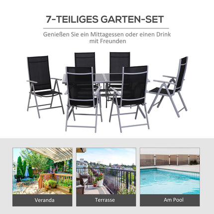 Aluminium-Gartenset für 6 Personen – Outdoor-Essgruppe
