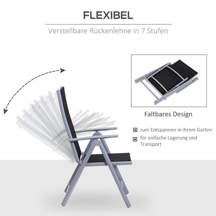 Aluminium-Gartenset für 6 Personen – Outdoor-Essgruppe