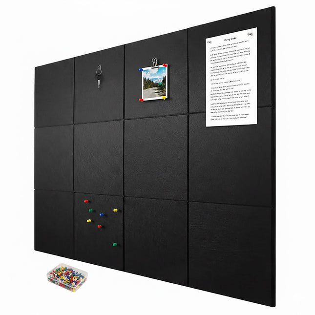 Tableaux en feutre auto-adhésifs, lot de 12, carrés, pour notes