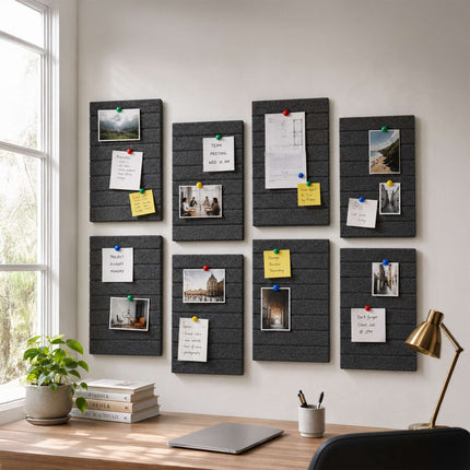 Self-Adhesive Felt Pinboard, Dark Gray, 60x40 cm