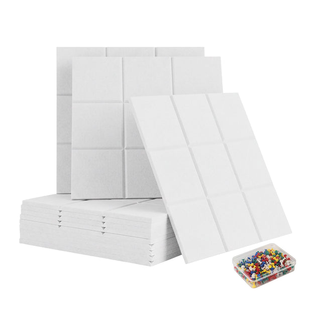 Panneaux d'affichage en feutrine autocollante, lot de 12, carrés