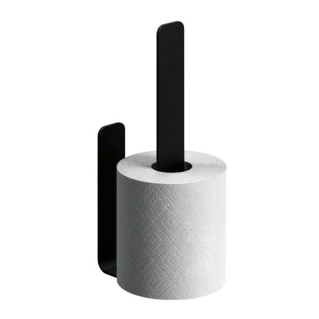 Selbstklebender Toilettenpapierhalter, Mattschwarz, für 2 Rollen