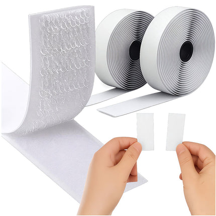 Bande Velcro autocollante, blanche, 5 m x 2,5 cm