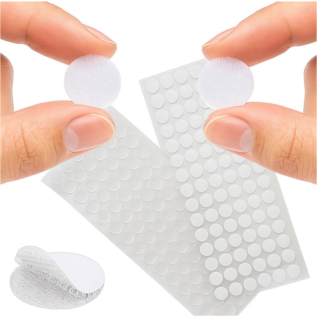Bandes Velcro autocollantes, 18 mm, 500 pièces, blanches