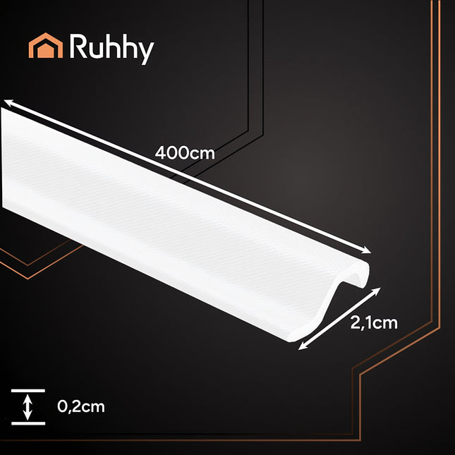 Selbstklebende weiße Tür- und Fensterdichtung, 400 cm