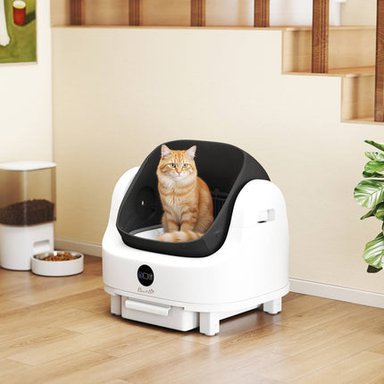 Selbstreinigende Katzentoilette, Einstieg von oben, 8 l, Weiß