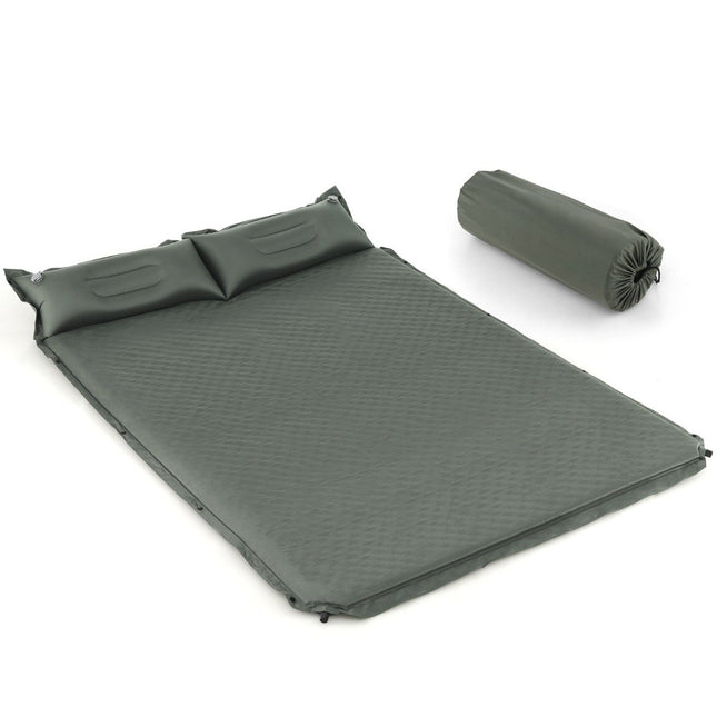 Tapis de camping autogonflant Tapis de couchage extérieur confortable 186 x 130 x 4 cm Vert