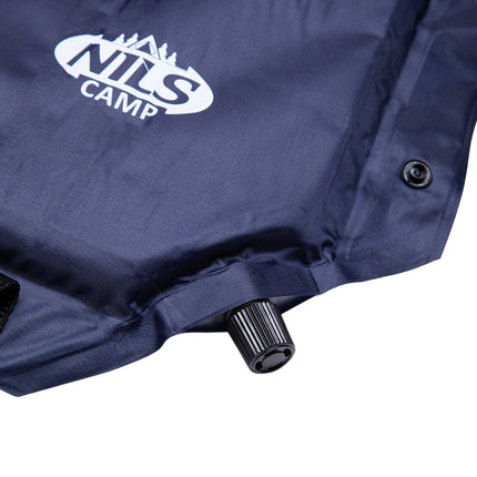 Matelas de camping autogonflant avec oreiller, bleu