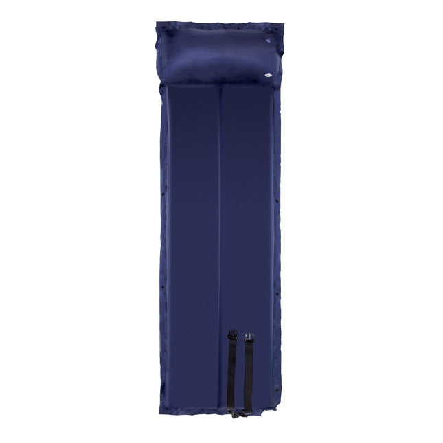 Selbstaufblasende Isomatte mit Kissen, Blau