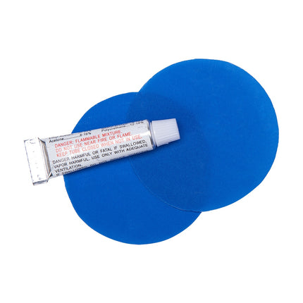 Matelas de camping autogonflant avec oreiller, bleu