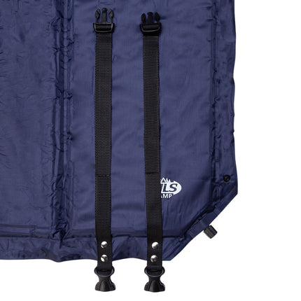 Matelas de camping autogonflant avec oreiller, bleu