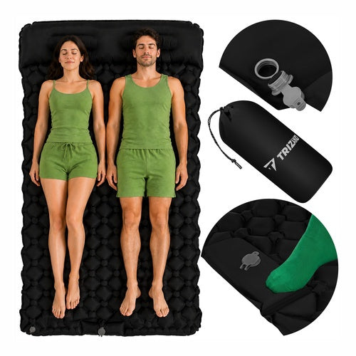Matelas autogonflant double 120x190 cm avec pompe