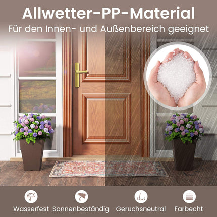 Selbstbewässernde Pflanztöpfe mit Drainage, 2er-Set, Braun
