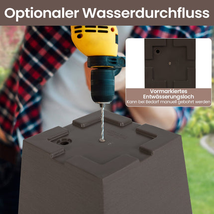 Selbstbewässernde Pflanztöpfe mit Drainage, 2er-Set, Braun
