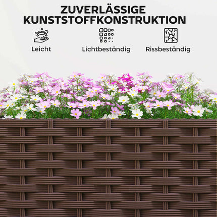 Potager surélevé à arrosage automatique avec roulettes, en plastique