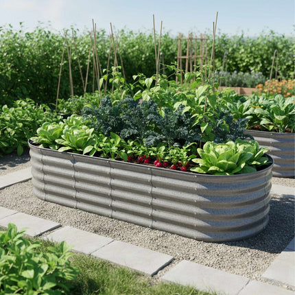 Jardinière semi-circulaire en métal - Parterre surélevé