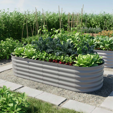 Jardinière semi-circulaire en métal, potager surélevé