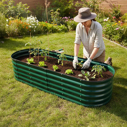 Jardinière semi-circulaire en métal - Parterre surélevé