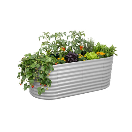 Potager surélevé semi-circulaire en métal galvanisé
