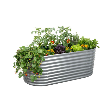Halbrundes Hochbeet aus verzinktem Metall