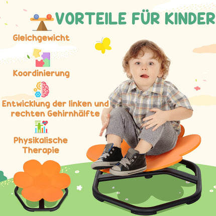 Chaise sensorielle pour enfants, siège d'équilibre rotatif, plastique, orange