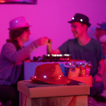 Lot de 2 chapeaux à paillettes LED