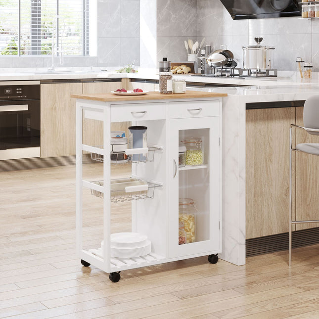 Weißer Küchenwagen aus Holz – Praktisches und stilvolles Design