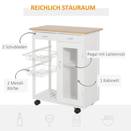 Weißer Küchenwagen aus Holz – Praktisches und stilvolles Design