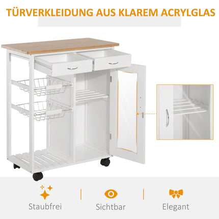 Weißer Küchenwagen aus Holz – Praktisches und stilvolles Design