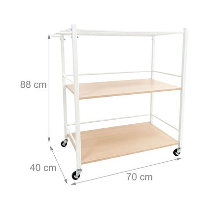 Servierwagen mit abnehmbarem Tablett und Bremsen