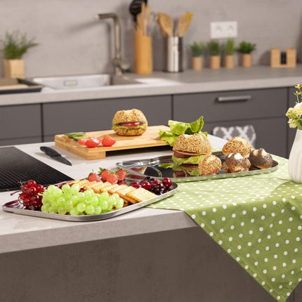 Assiettes de service en acier inoxydable - 3 pièces
