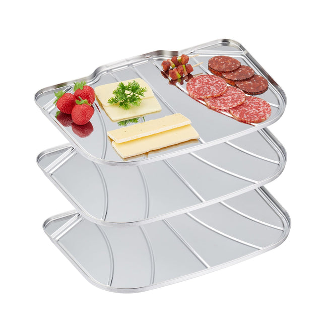 Serving plates in stainless steel - 3 pcs