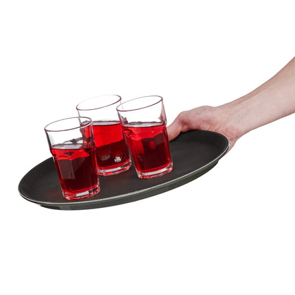 Lot de 2 plateaux de service noirs