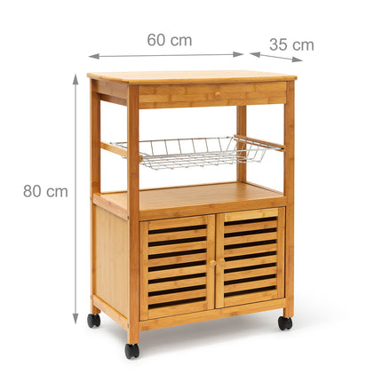 Chariot de service avec compartiment armoire