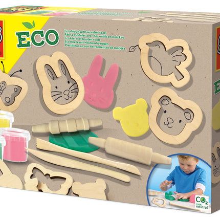 Ses Eco Knetmasse mit Holzwerkzeugen