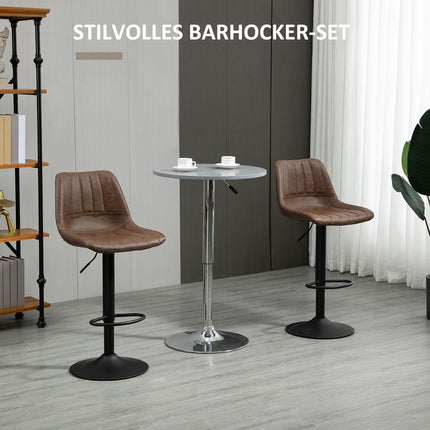 Höhenverstellbare Barhocker aus Kunstleder, 2er-Set