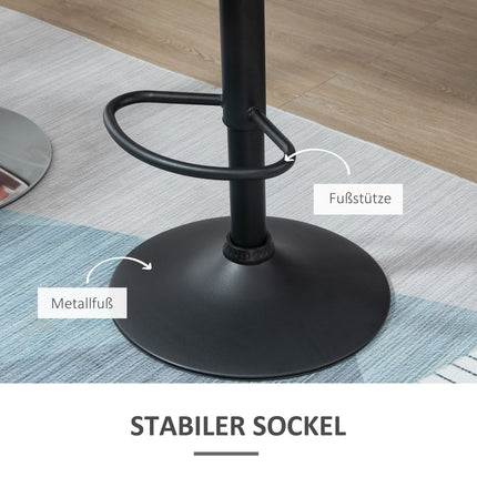 2 schwarze drehbare Barhocker, Samt, höhenverstellbar