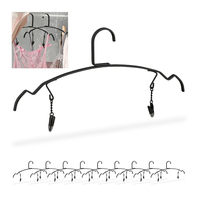 Lot de 10 cintres fins avec pinces