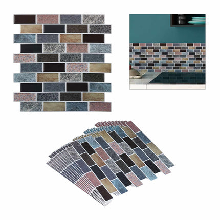 Lot de 10 autocollants muraux en pierre pour carrelage