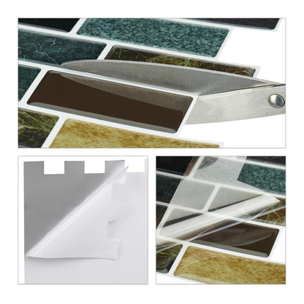 Lot de 10 autocollants muraux en pierre pour carrelage