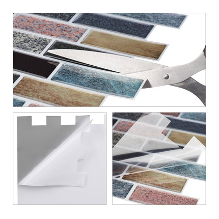 Lot de 10 autocollants muraux en pierre pour carrelage
