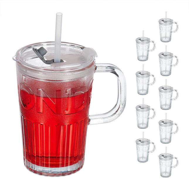 10er-Set Trinkgläser mit Henkel