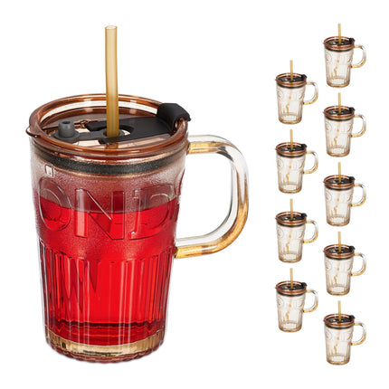 Lot de 10 verres à boire avec anses
